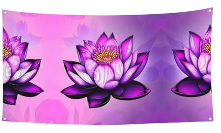 WZYCWB Violettes Lotus-Party-Banner, Partydekorationsbanner geeignet für Geburtstagsfeiern oder Feiertagsdekorationen