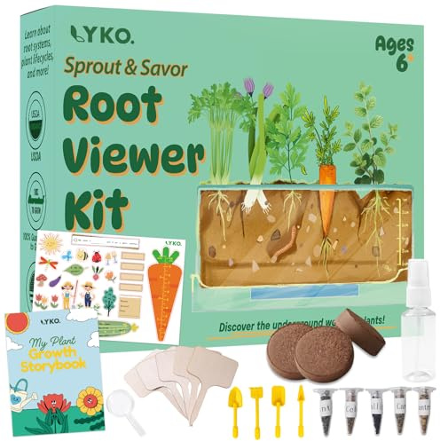 Root Viewer Kit for Kids Gardening Set with Fun Stickers & Storybook, Science STEM Toys & Craft Planting Kits for Ages 4-12 Birthday Gifts for Girls & Boys 4 5 6 7 8 Year Old
