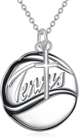 YFN Tennis Kette Sterling Silber Ball Anhänger Halskette Sport Schmuck Geschenke für Damen Herren