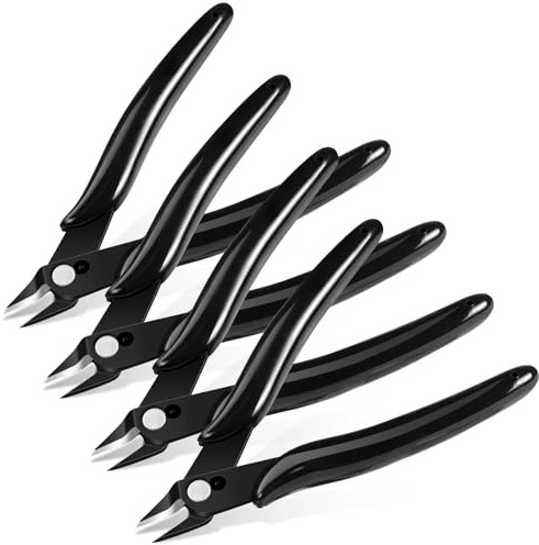 Ainiv Pinza da Taglio Diagonale, 4pz Pinze per Taglierine di Precisione | Pinza elettricista, Spellafili e Tagliafili, Multifunzionale Tronchesi a Filo per Artigianato Creazione Gioielli, Nero
