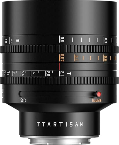 TTArtisan 85 mm Full Frame T2.1 Cine Objektiv mit Metallgehäuse, kompatibel mit Sony E-Mount, Schwarz