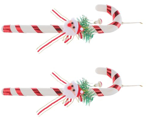 PRETYZOOM 2 Stück Weihnachts Zuckerstangen Hängeornamente aus Kunststoff in Rot und Weiß 30cm Leichte Weihnachtsdeko mit Elegantem Design für Fenster und Familienfeiern
