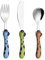 Exzact Couverts Enfants en INOX 3 Pièces: 1 x Fourchette, 1 x Couteau, 1 x Cuillère (Girafe x 3)