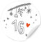 24 Adventskalenderzahlen für Kinder und Erwachsene, runde Zahlen Etiketten MATT zum Adventskalender Basteln aus Papier, selbstklebend, 40 mm, WEISS GRAU mit verspielten Zahlen, Weihnachtsdeko