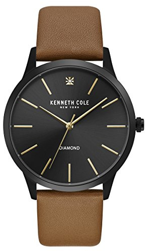 Kenneth Cole New York Herren-Armbanduhr Analog Quarz Leder KC15111012
