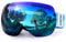 Supertrip Ski Goggles Men & Women Skiing Snowboard Goggles Over Glasses Interchangeable Lens UV400 Protection Anti-fog Snow Skate Goggles Gray Revo Ice Blue(VLT 28%)