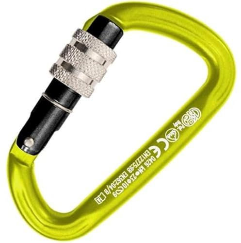 Kong Trapper Schraube Hülse Aluminiumlegierung Karabiner, gelb/poliert/schwarz