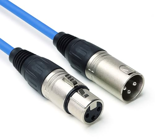 keepdrum DMX004 BL 10m DMX Kabel Blau 3-pol XLR Lichtkabel 100 Ohm 10m