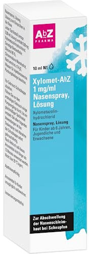 Xylomet-AbZ Nasenspray, Lösung von AbZ Pharma: Lässt die Nasenschleimhaut bei Schnupfen abschwellen und befreit rasch die verstopfte Nase, 10 ml
