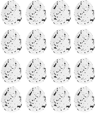 VALICLUD 100 Stück Ostereier Gesprenkelte Eier Dekorative Künstliche Vogeleier Schaum Eier für DIY Handwerk Dekoration Weiß