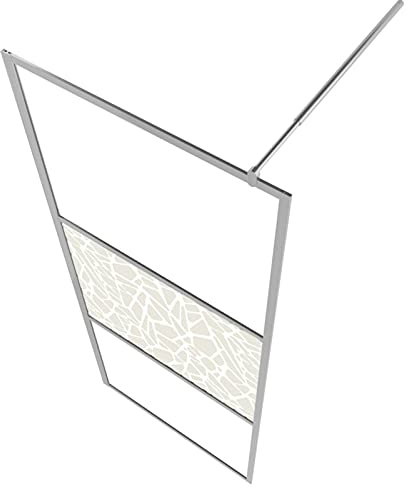 Tidyard Paroi de Douche à l'italienne à Verre ESG dépoli,paroi de Douche à l'italienne en Verre securit,avec Une Barre de Fixation Extensible,Walk in- 80x195 cm