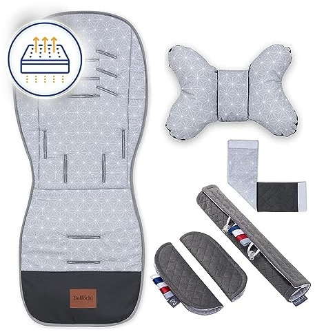 Atmungsaktive Sitzauflage Kinderwagen, Sitzauflage Buggy Sommer - Kinderwagen Zubehör - Universal - Kinderwagen Einlage mit Anti-Schock-Kissen, buggy einlage sommer – Rosette