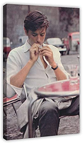 TYGHZ Schauspieler Alain Delon Kunstfoto 22 Leinwandposter Wandkunst Dekor Druck Bild Gemälde für Wohnzimmer Schlafzimmer Dekoration Rahmen Stil 30 x 45 cm