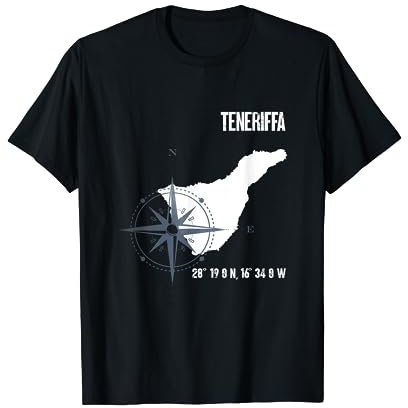 Teneriffa Atlantik Insel Koordinaten Karte Urlaub T-Shirt