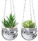 moonoom Lot de 2 Pots de Fleurs Disco argentés avec chaîne, 10,2 cm à Suspendre pour intérieur et extérieur