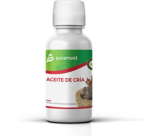 AVIANVET Aceite de Cría | Suplemento alimenticio para la cría de pájaros | Refuerza la Salud de Las Aves en Temporada de cría | con vitaminas A, D3 y E (100 ml)