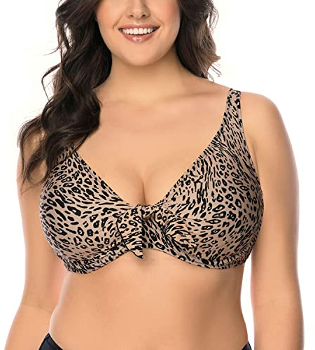 VIVISENCE Bikini BH Dame Bademode Soft Cups Gestreift Regulierbar EU 3203