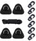 Dreieck Edelstahl D-Ring Pad Patch mit Bungee Cord und Clips Kit für PVC Aufblasbare Boot Schlauchboot Kajak Kanu SUP (Schwarz 4 Packs)