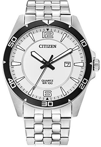 Citizen Quartz Men's Watch, Stainless Steel, Classic, Silver-Tone