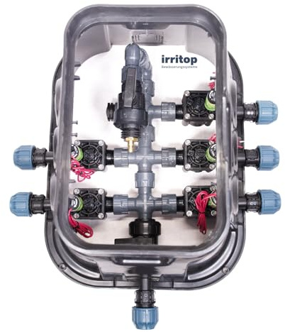IRRITOP 5er Ventilbox Standard Verteiler Hunter PGV 101 Magnetventile Bewässerung für Ø25mm PE-Rohr (Montierbar) (Dichtung O-Ring)