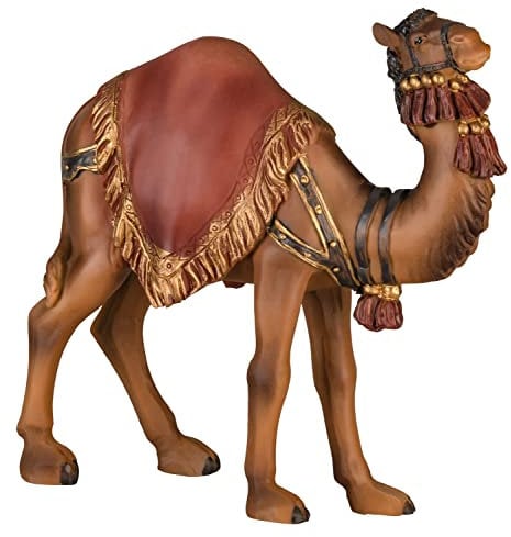 MaMeMi Cammello per il presepe [dipinto a mano, altezza 13 cm, in poliserina/resina] - Figura/bestia per presepe/Accessori per il presepe di Natale