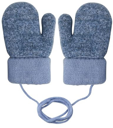 Becellen Baby Handschuhe Fäustlinge Winter, Kinder Warm Strickhandschuh Weich Niedlicher Handschuhe mit Schlüsselband für 0-3 Jahre Mädchen Junge