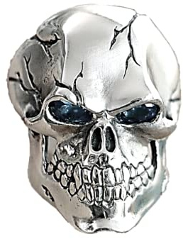 925 Sterling Silber Totenkopf Ring ~ Zirkonia Augen Totenkopf Ring ~ Herren schwere Ringe US Größe 7-15,