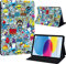 Printed Tablet Case for iPad 10th Generation 10.9 Inch, Slim Hard Back Cover with Smart Stand - Mixed Cartoon