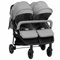 Tidyard Geschwisterwagen Doppelkinderwagen Zwillingskinderwagen Zusammenklappbar Zwillingswagen Kinderwagen Babywagen Baby Kinder Buggy Zwillingsbuggy Kinderbuggy Reisebuggy Hellgrau und Schwarz Stahl