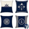 Ohok Wasserdicht Kissenbezug 45x45 cm, 4er Set Dekorativ Outdoor Kissenhülle Deko Sofakissen Couchkissen Zierkissenbezüge für Sofa Wohnzimmer Balkon Garten Auto (Nautisch)