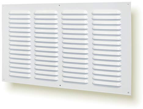 Rejilla de ventilación metálica (45 x 25 cm, color blanco)