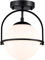 Alighting Schwarze Semi Flush Mount Deckenlampe mit 18 cm Glaskugel Modern Deckenleuchte Glaskugel Für Flur Schlafzimmer und Küche(keine Glühbirnen)