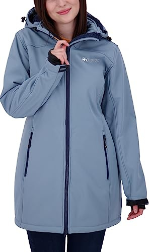 DEPROC-Active Damen Damen Gefütterter Softshellmantel Kurzmantel mit Abnehmbarer Kapuze Softshelljacke Übergangsjacke Keele Peak Softshelljacke