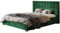 AlpiMeble Polsterbett Porto mit Kopfteil, 120x200 cm, Doppelbett mit Bettkasten und Lattenrost aus Holz, Velourstoff Grün