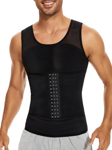SLIMBELLE Kompressionsshirt Herren Shapewear Unterhemd Bauchweg Tank Top | Herren Taillentrainer Kompression Tanktop mit Haltungskorrektur und atmungsaktivem Mesh für den Sommer.