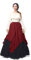 Fiamll Renaissance Kleid Damen Mittelalter Kleid Mittelalter Kostüm Damen Trompete Ärmel Viktorianische Kleider Rot S(Hemd und Rock), GC229B-S-DE