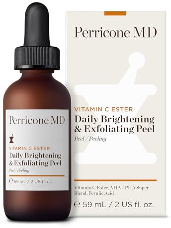 Perricone MD Vitamin C Ester Daily Brightening and Exfoliating Peel, 2 fl. oz. - Advanced No-Rinse Resurfacing Peel – Exfoliates Dead Skin, Smooths Texture– Reduces Dark Spots & Discoloration