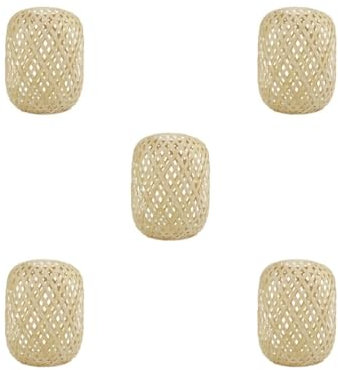 Handgewebter Lampenschirm aus Bambus, für Deckenleuchte, Pendelleuchte, für Café, Bar, Schlafzimmer, 5er-Set