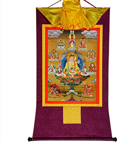 Thangka-Malerei, tibetisches Thangka, buddhistischer Wandteppich, tibetische Thangka-Kunst, acht Formen von Padmasambhava, Guru Rinpoche, Lotus Born, Padmakara, buddhistische Thangka-Malerei, Thangka-