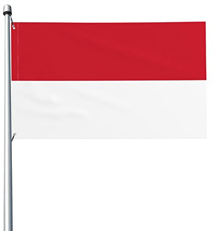 Flagge, 3 x 5 Fuß, Monaco-Flagge, leuchtendes Farbbanner mit Messingösen für die Innen- und Außendekoration