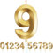 Nummer 9 Geburtstagskerze, 9. Geburtstag Kerze, 3D Design Gold Glitter Nummer Kerzen, Cake Topper Dekorationen, Kuchen Kerze für Geburtstagsparty, Hochzeitstag, Baby-Dusche, Party-Dekoration