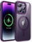 JETech Magnetic Case for iPhone 14 Pro 6.1-Inch Compatible with MagSafe, Shockproof Phone Bumper Cover, Solid Color Matte TPU Frame, Anti-Scratch Clear Back (Deep Purple)