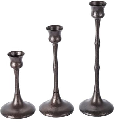 JUNNASALIKER 3PCS Kerzenhalter Elegante Metall Kerzenhalter Kerzenhalter Für Abendessen Und Geburtstag Feier Kerzenhalter