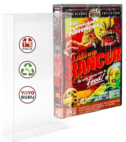 YOYOBUBU VHS-Klebeband-Schutzhüllen, stabile Schutzhülle für VHS-Kassette, Originalverpackung, langlebige Aufbewahrungs- und Display-Lösung, 15 Stück