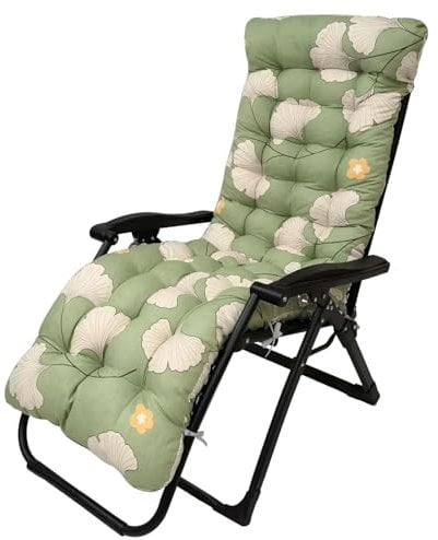 AevQuas Liegenauflage, Schaukelstuhlkissen mit 6 Bändern und Fester Oberseite, rutschfest, für den Außenbereich, Strand, Veranda, Schaukel, Terrasse (kein Stuhl) (Ginkgo)