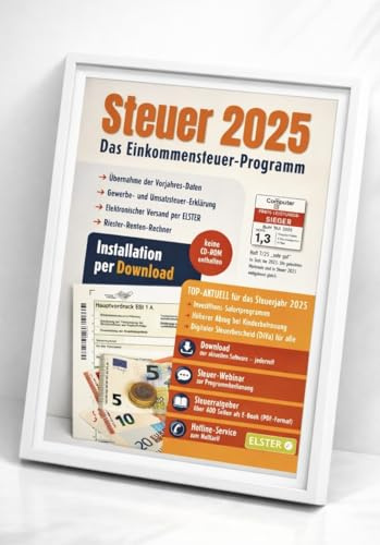 Steuer 2025 für die Steuererklärung 2025 am PC. ELSTER Steuerprogramm Download + Code keine CD