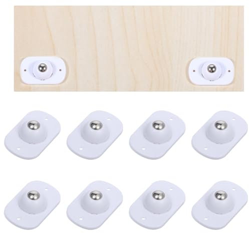 8Pcs Self Adhesive Caster Wheels Ball Casters 360 Degree Rotating Swivel Steel Universal Wheel Appliance Sliders Low Profile Swivel Wheels for Kitchen Appliances, Trash Can, Small Furniture