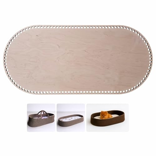 YourHobbyTools 11mm Löcher Holzboden zum Häkeln, Moseskorb boden, Holz-Bodenplatte für DIY Körbe, Häkelkorb Boden, Verschiedene Größen(70x35cm)