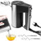Elektrisch Handrührgerät 5 Stufen, Elektrischer Handmixer Mit Edelstahl Schneebesen, Küchenmixer Enthalten 2 Edelstahl-Knethaken, 2 Schneebesen, Handrührgerät Für Backen Kuchen, Eier （silber）