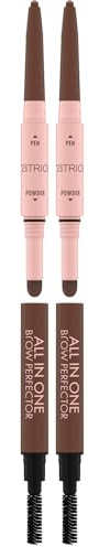 Catrice All In One Brow Perfector, Augenbrauenstift, Nr. 020, Braun, langanhaltend, abdeckend, definierend, natürlich, vegan, ohne Mikroplastikpartikel, Nanopartikel frei, ohne Parfüm, 2er Pack (0.4g)